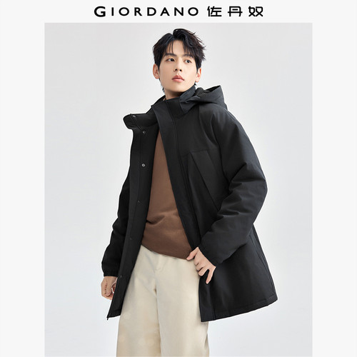 佐丹奴加厚冬季口袋棉衣中长款