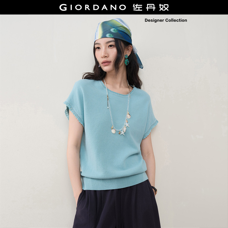 Giordano圆领套头针织衫花边图片