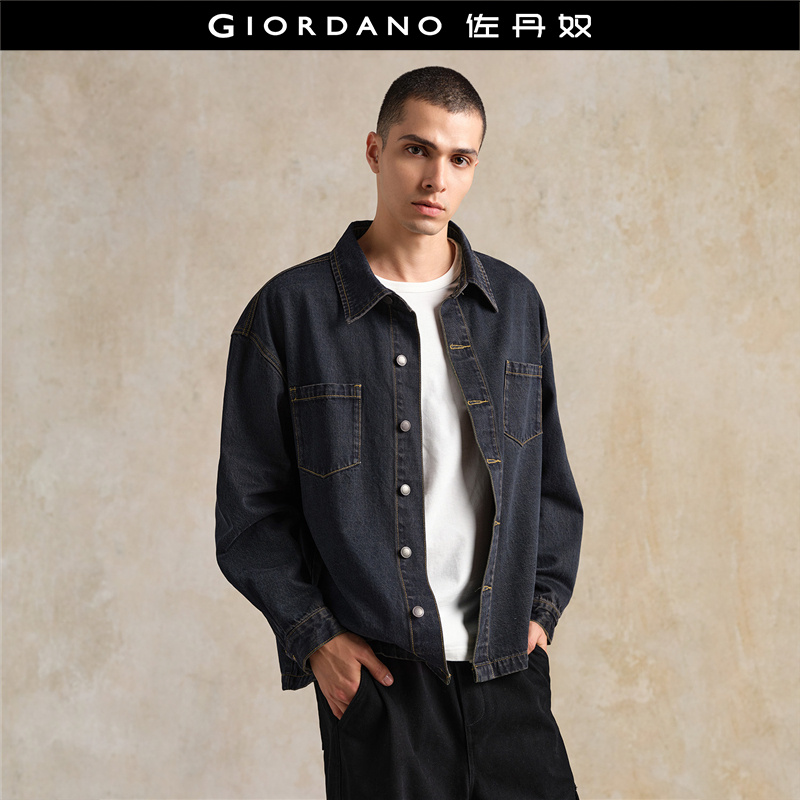 Giordano翻领双口袋牛仔外套