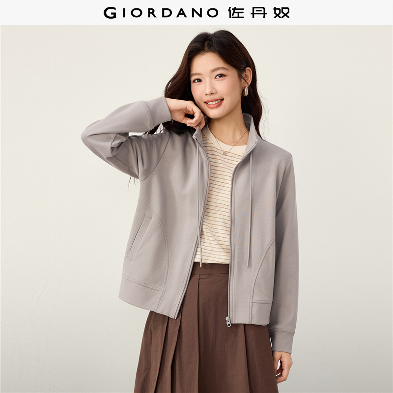 Giordano抽绳立领卫衣外套口袋图片