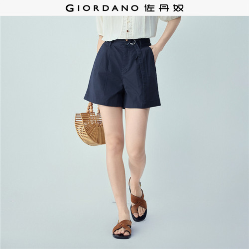 高腰Giordano短裤腰带休闲裤