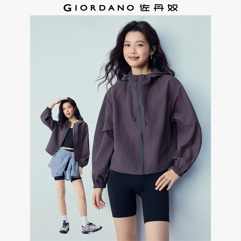 Giordano连帽凉感风衣外套