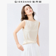弹力t恤好看一字领修身 佐丹奴无袖 上衣女新款 针织背心女13325241
