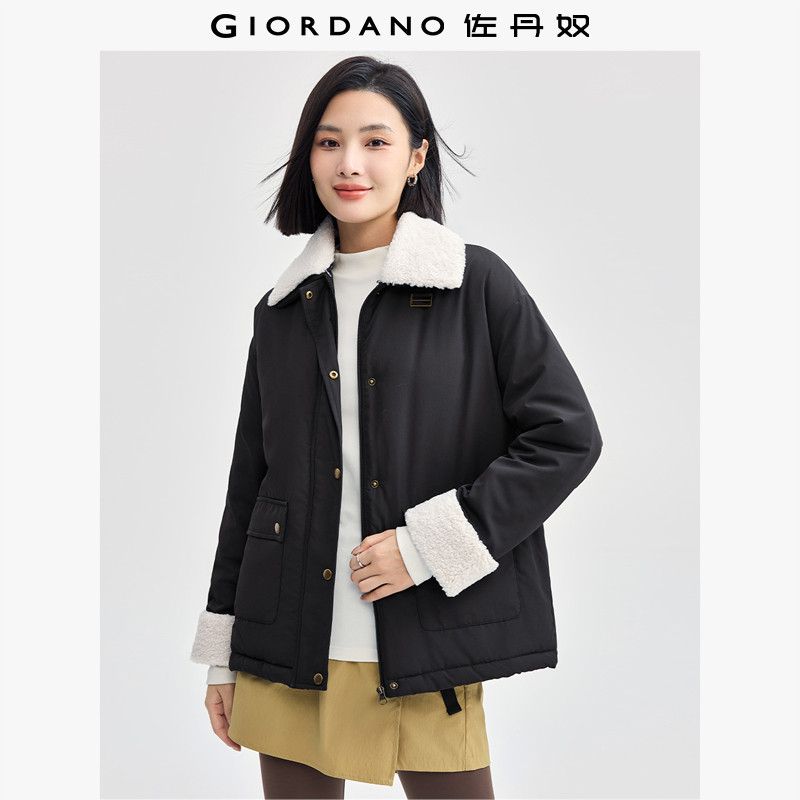 佐丹奴棉衣外套女时髦减龄可拆卸毛领工装口袋棉服夹克女05374723,女装/女士精品,棉衣/棉服,淘宝优惠券,粉丝福利购,淘宝优惠卷