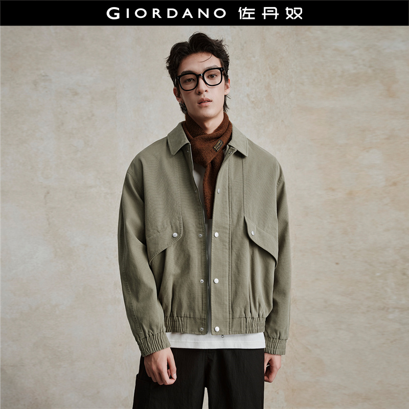 Giordano翻领工装口袋夹克外套