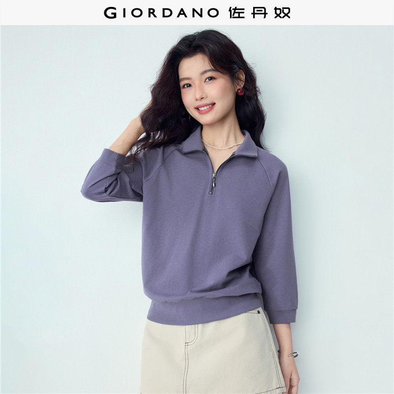 Giordano宽松七分袖POLO纯棉图片