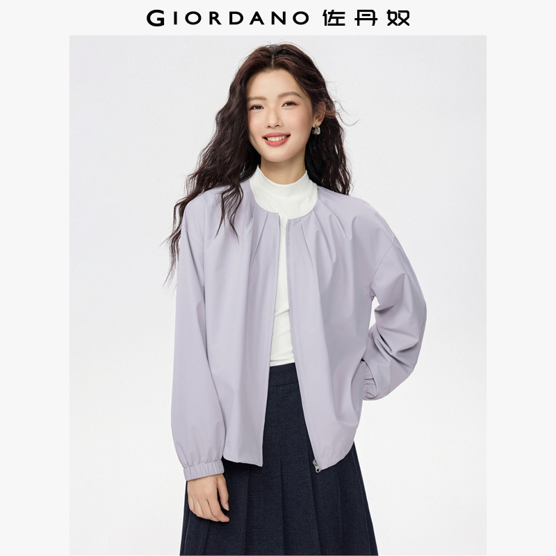 Giordano收褶圆领短外套宽松