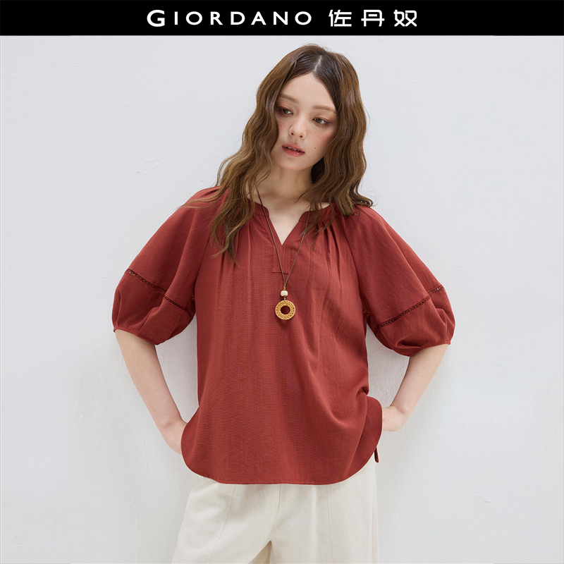 Giordano/佐丹奴宽松中袖衬衫