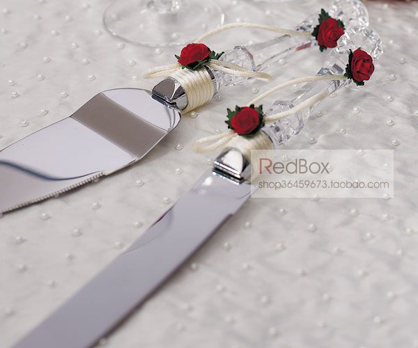 RedBox婚庆用品 婚礼个性化定制刻字玫瑰情缘蛋糕刀铲 蛋糕切套装