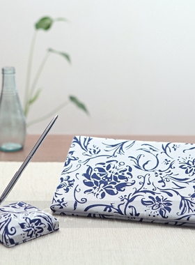 RedBox结婚用品 签名本 创意 中国风青花婚礼签到本签名册带笔座