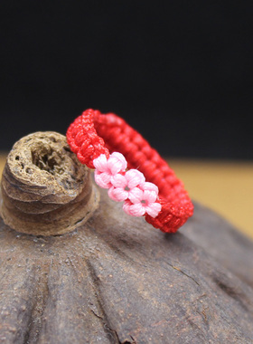 红绳原创手工学生戒指抖音同款