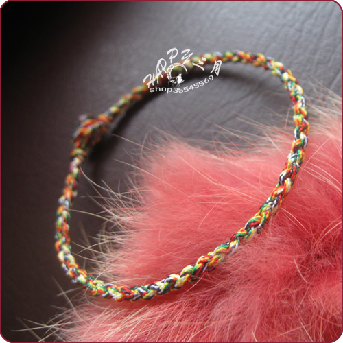 五色线许愿绳 红手绳手链 脚绳脚链 手工编织饰品 民族风首饰礼物