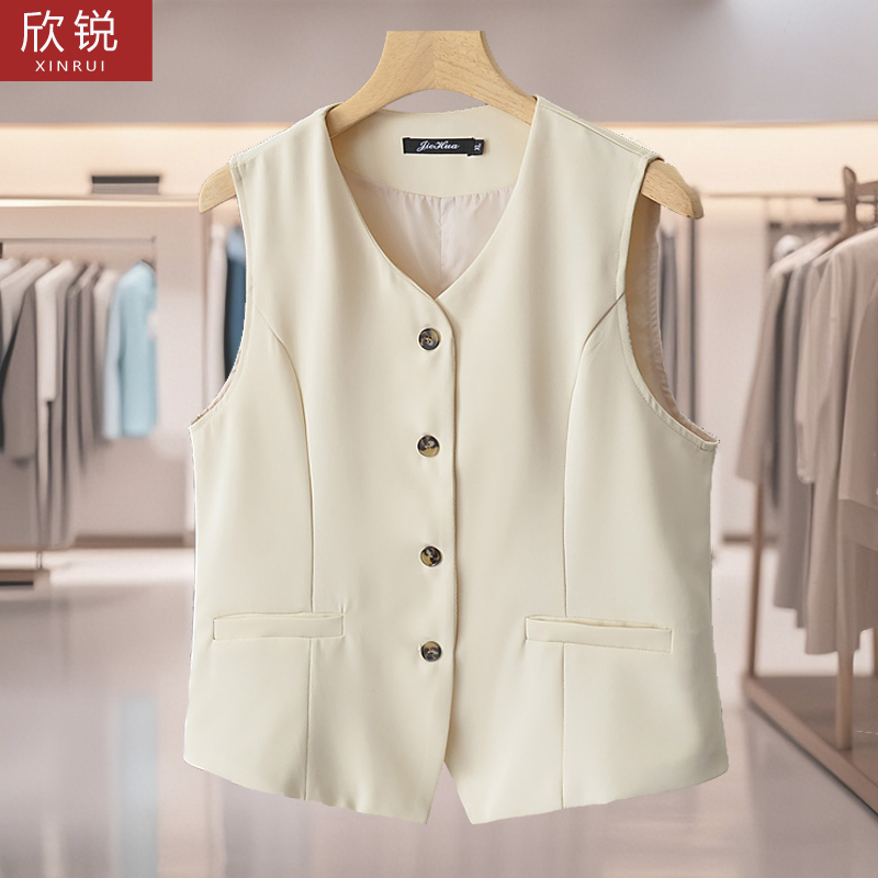 妈妈装大码西装马甲女款背心修身