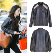 2026长袖 春秋皮夹克干练pu机车皮衣女外套 街头风拉链韩国明星同款