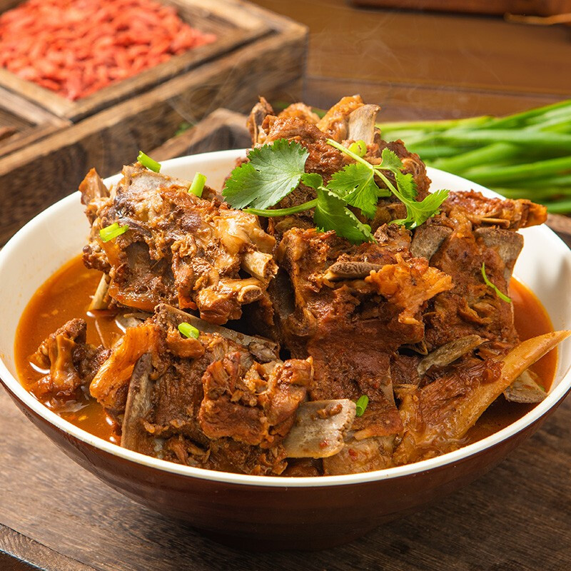 月盛斋羊蝎子2盒老北京清真加热即食新鲜脊骨 带调料汤肉