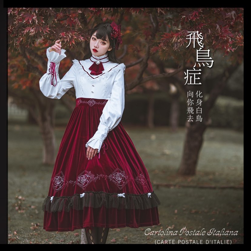 飞鸟症‖售罄展示‖秋冬原创暗黑哥特大码lolita连衣裙opsk