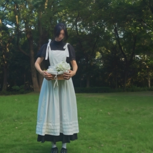 橘家工房法式ins中古高颜值围裙背带裙lolita 英式女仆装叠穿罩裙