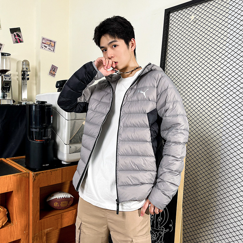 彪马男轻薄羽绒服防风保暖连帽运动休闲羽夹克672393