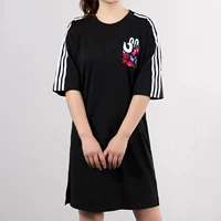 Adidas clover dress nữ 2019 hè mới mắt to hoa dài tay ngắn thể thao DV2669 - Trang phục thể thao quần dài thể thao nữ