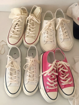 韩国黄色复古风帆布鞋