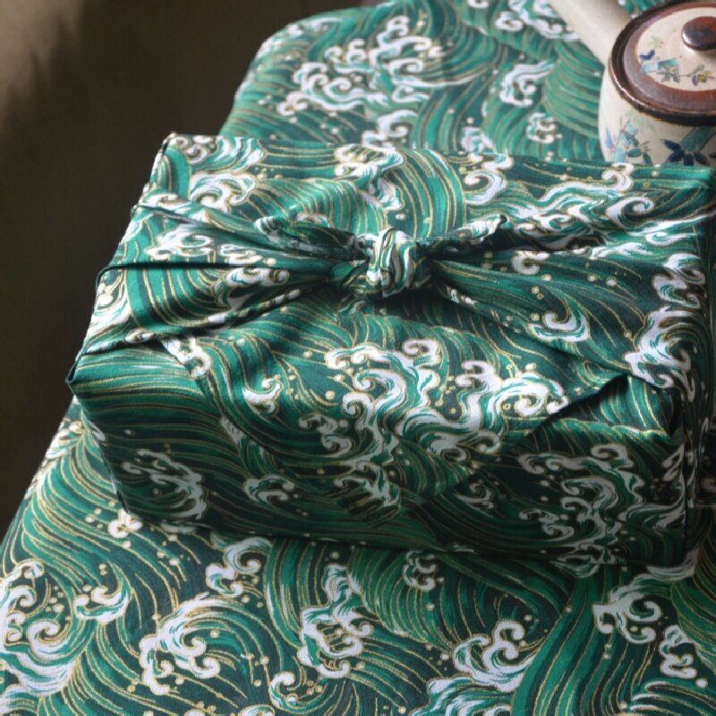 日式和风桌布包裹布风吕敷便当布包袱皮新年圣诞节礼盒包装布海浪