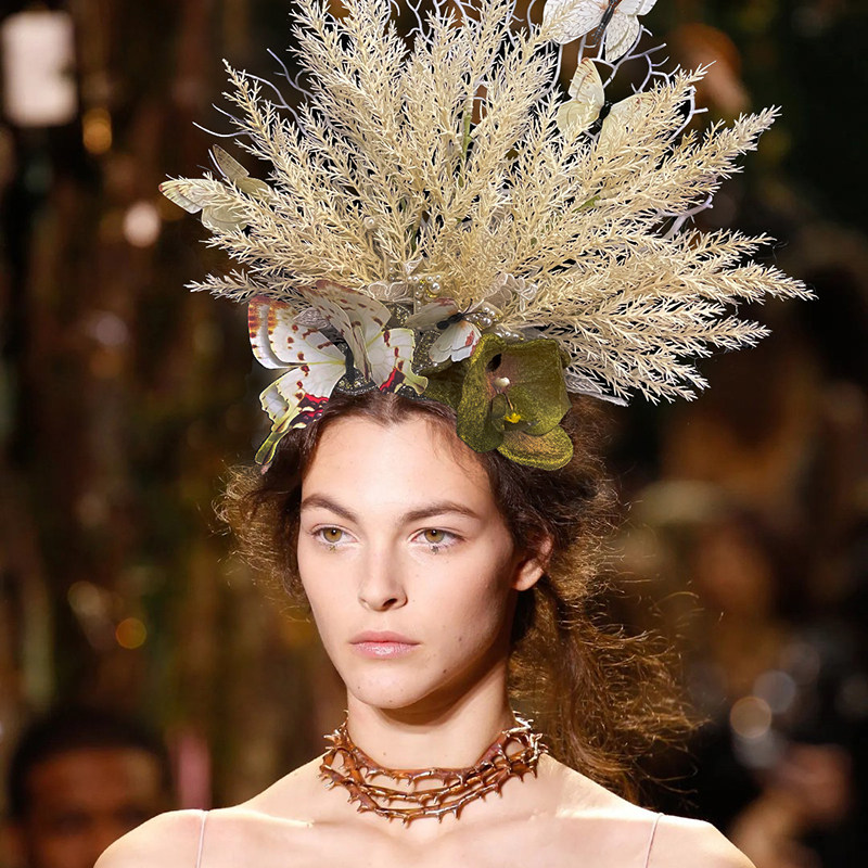 森女系精灵女王树枝婚纱摄影cos仿真道具小仙女写真t台演出走秀