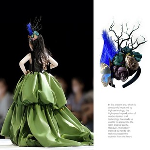 复古夸张女童小公主生日儿童节日派对钢琴表演头饰