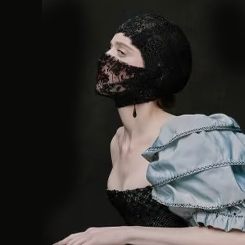 夸张奢华流苏口罩 T台走秀派对面纱酒吧夜店蒙面舞台遮嘴面罩遮眼