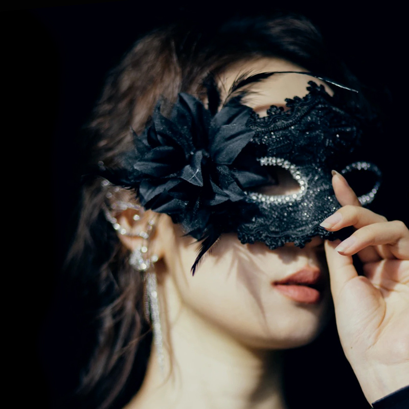 威尼斯森女系亮片羽毛花瓣万圣节