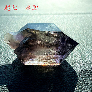 新品津巴布韦天然水晶权杖超七骸骨干原石摆件流动水胆配送底座