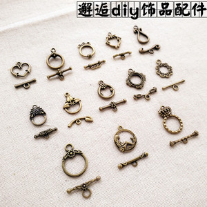 复古diy饰品配件材料手工制作手链串珠古铜合金搭扣OT扣一套