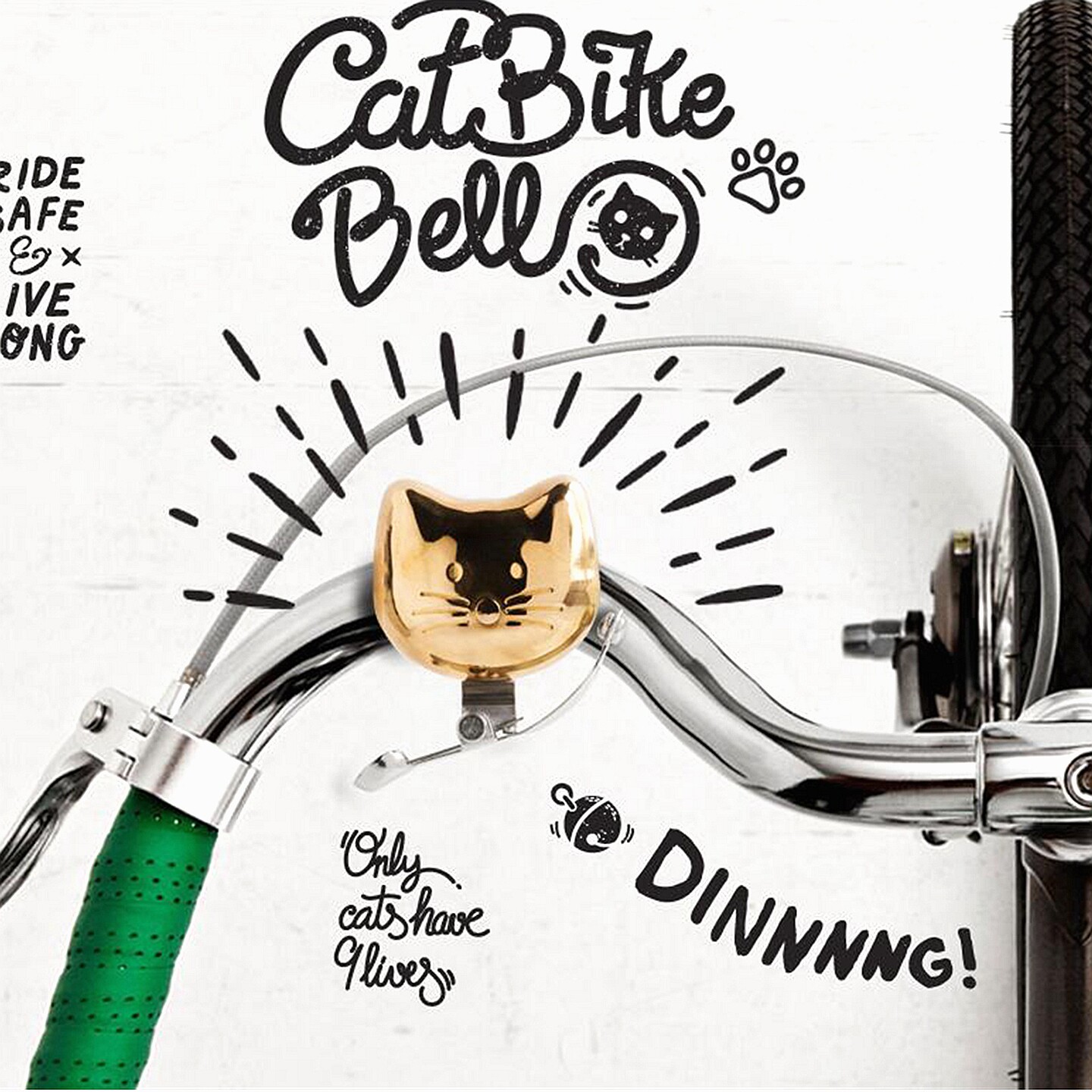 可爱猫头车铃城市休闲自行车铃铛儿童车手打铃死飞自行车个性车铃