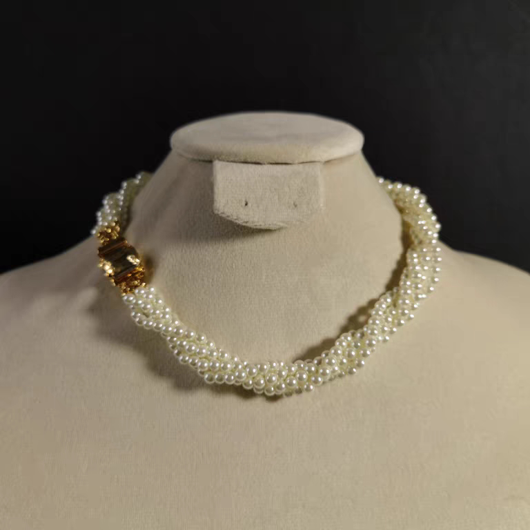 2025颈链新款复古麻花项链宫廷调节夸张感项饰晚礼服搭配小众锁骨