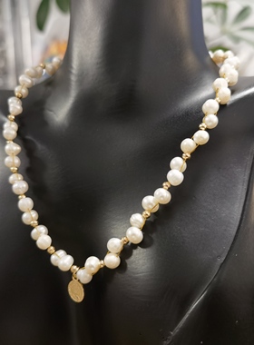 2025新款青岛饰品韩国新款淡水珍珠吊坠项链女百搭简约气质手工串