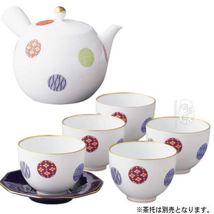 日本进口正品香兰社有田烧色绘陶瓷日式茶具1茶壶5茶杯套装送礼