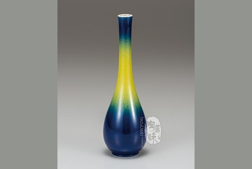 日本原装进口九谷烧陶瓷器日式釉彩花瓶花道桌上装饰品摆件用礼品