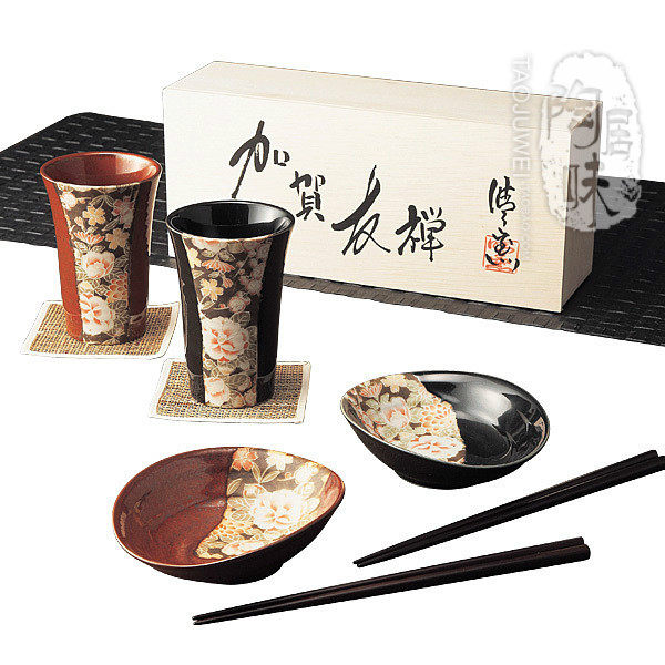 日本原装正品加贺友禅日式情侣陶器杯子饭碗对碗筷子结婚礼物现货