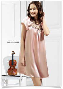 断码清仓蚕美人100%桑蚕丝睡裙短袖重磅真丝睡衣女夏天杭州丝绸