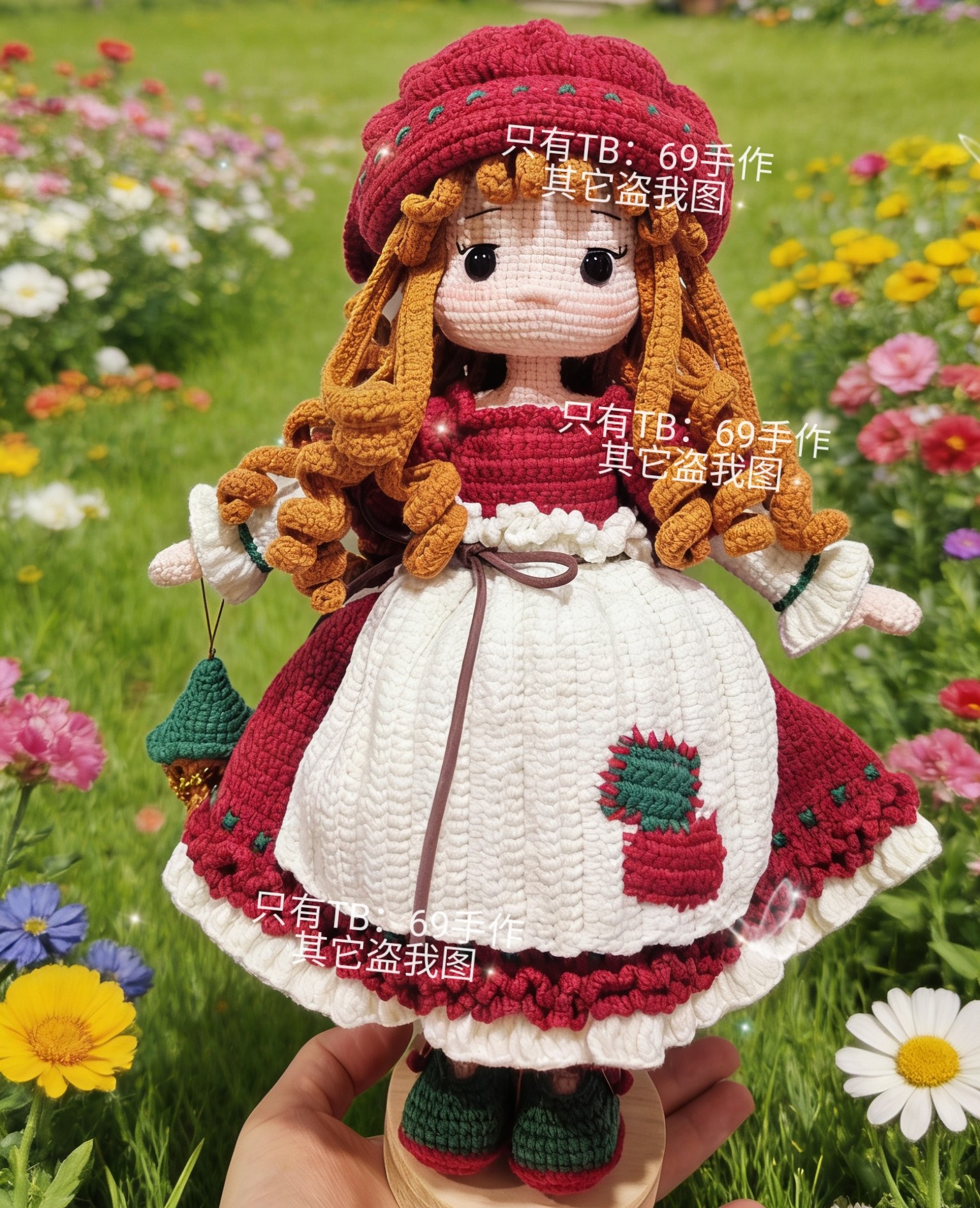 DIY手工毛线编织卖火柴小女孩玩