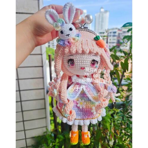 纯手工diy钩织兔子人偶创意玩偶