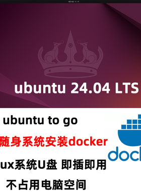 linux系统U盘随身系统ubuntu togo系统盘24.04安装docker即插即用