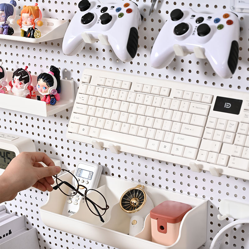 洞板置物架配件专用收纳盒壁挂挂钩圆孔学习书桌二次元装饰小摆件