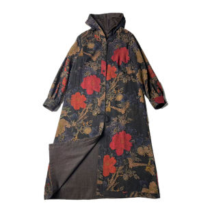 孤品清仓*不退不换*L号*红灯笼*100%桑蚕丝香云纱 两面穿连帽风衣