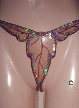 4色可选枫叶内裤2313 订珠饰丁字裤性感T裤女三角裤