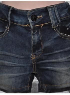 腰61-65CM小码水磨蓝色 显旧/图案饰 休闲热裤/短裤7344