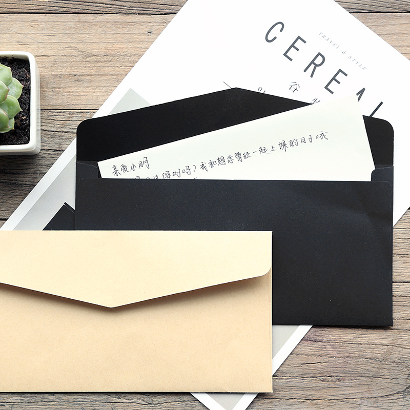 本墨  韩国简约牛皮纸小信笺 复古风纯色空白情书信纸信封袋 T62