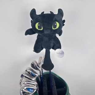 一 号木杆头套驯龙高手无牙仔木杆套卡通球杆保护套球道3 5号黑白