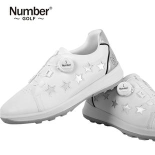 高尔夫球鞋number鞋子旋钮鞋带儿童鞋防水超纤运动鞋青少年男女款