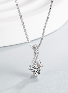 镀银锆石微镶韩版百搭简约吊坠韩国气质锁骨项链女源头