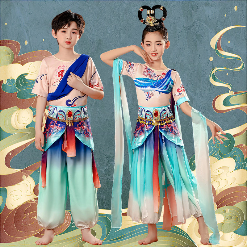 儿童敦煌飞天舞蹈演出服2026新款图片